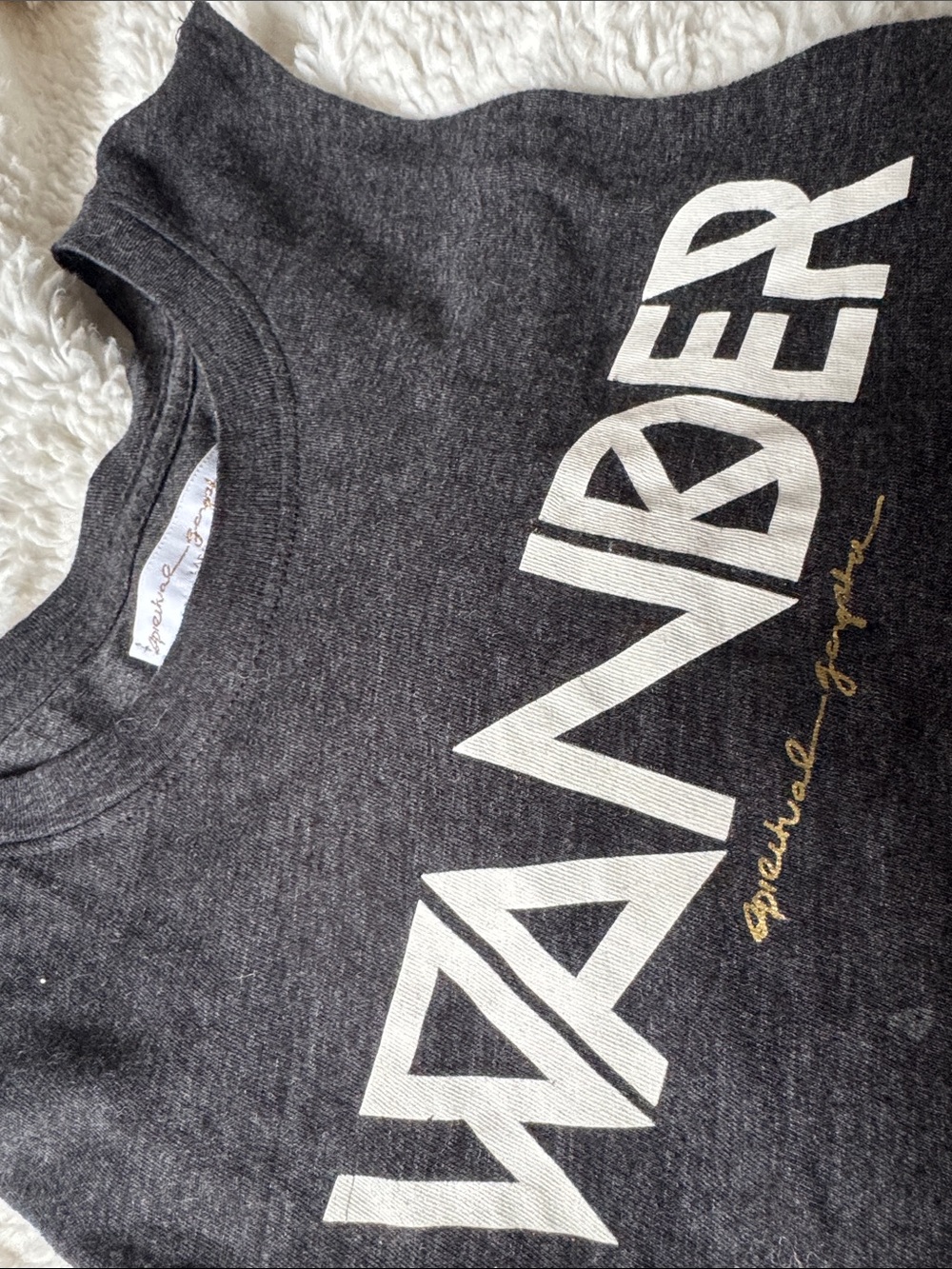 Spiritual Gangster || “Wander” Muscle Tank (L) - Charcoal, White, and Gold - Picture 6 of 12